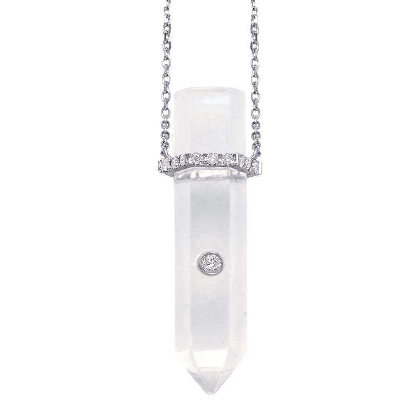 Clear Quartz Point Pendant Necklace
