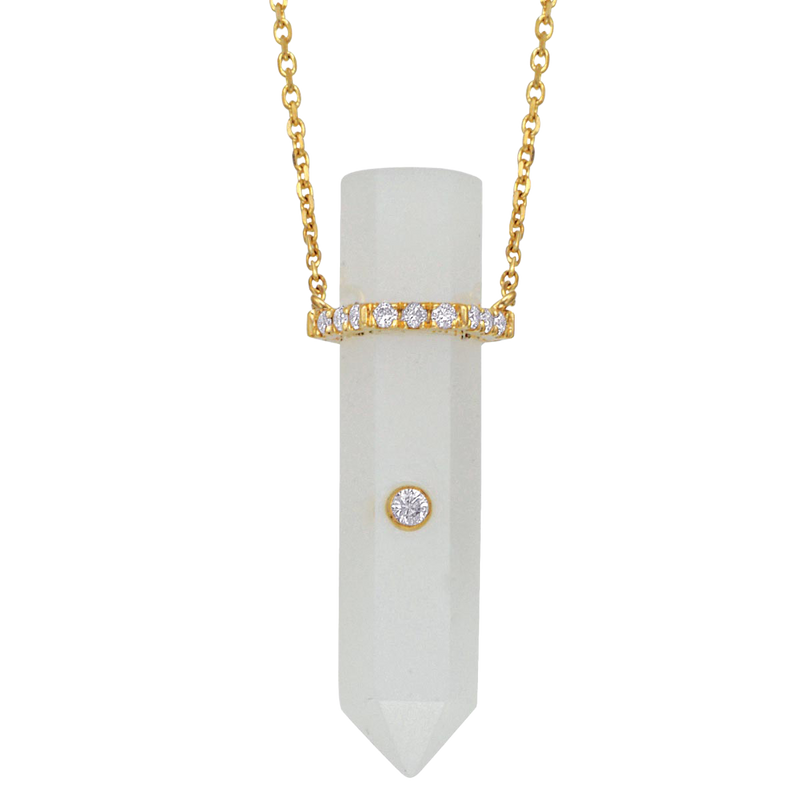 Moonstone Point Pendant Necklace