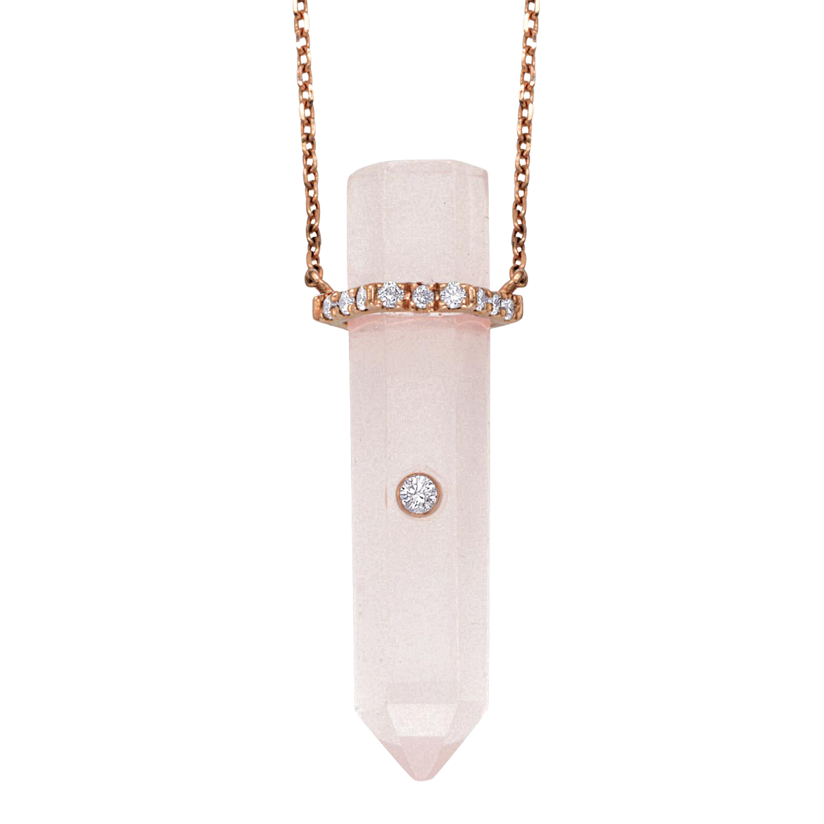 Rose Quartz Point Pendant Necklace