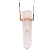 Rose Quartz Point Pendant Necklace