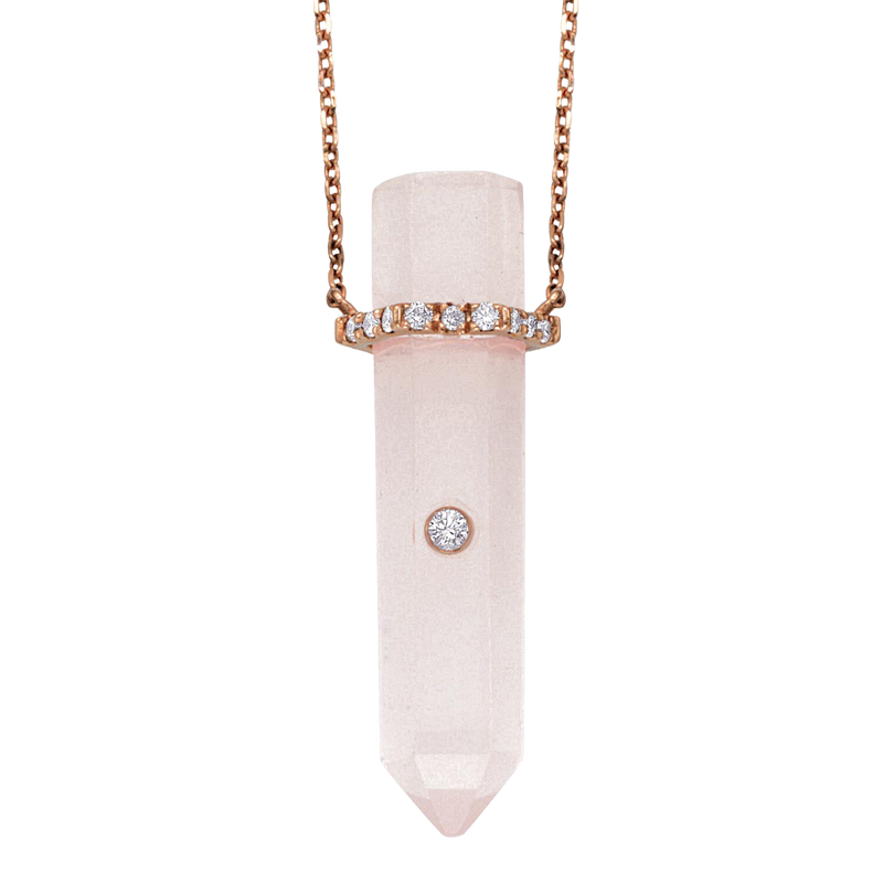 Rose Quartz Point Pendant Necklace
