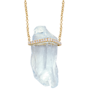 Raw Aquamarine Bar Necklace