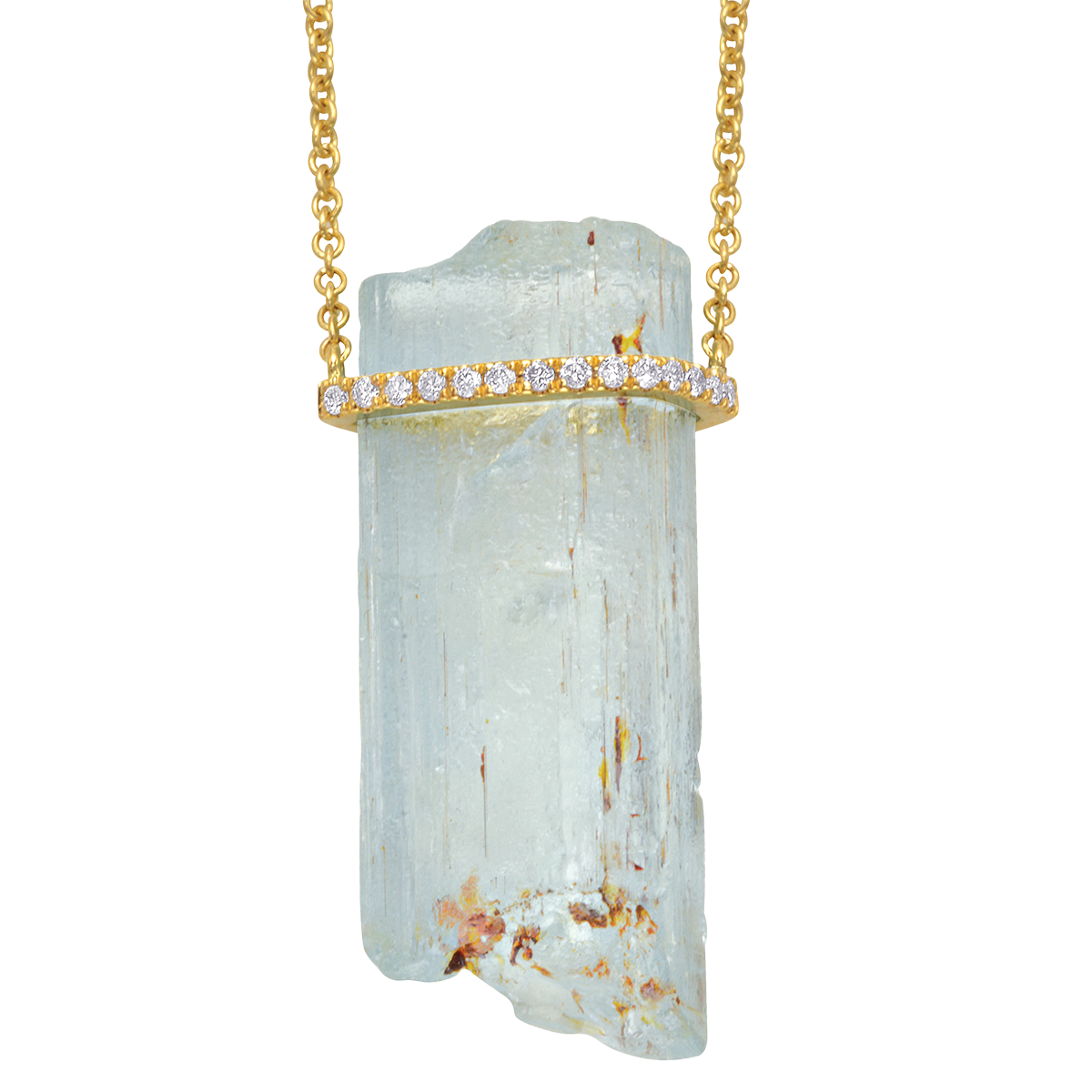 Raw Aquamarine Statement Necklace