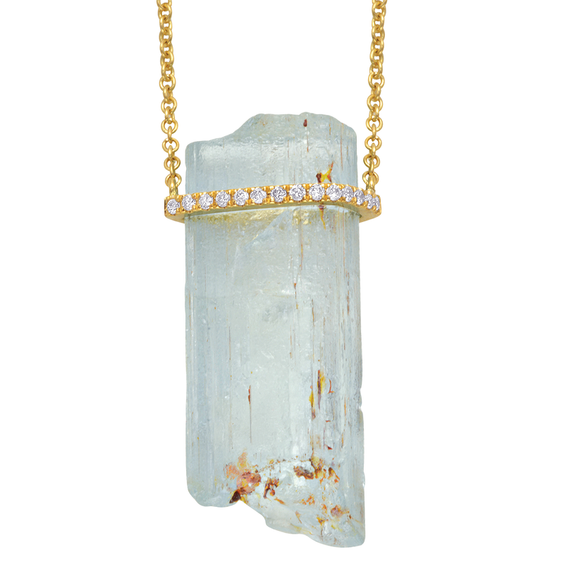 Raw Aquamarine Statement Necklace
