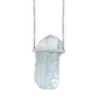 Raw Aquamarine Bar Necklace