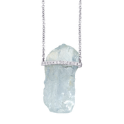 Raw Aquamarine Bar Necklace