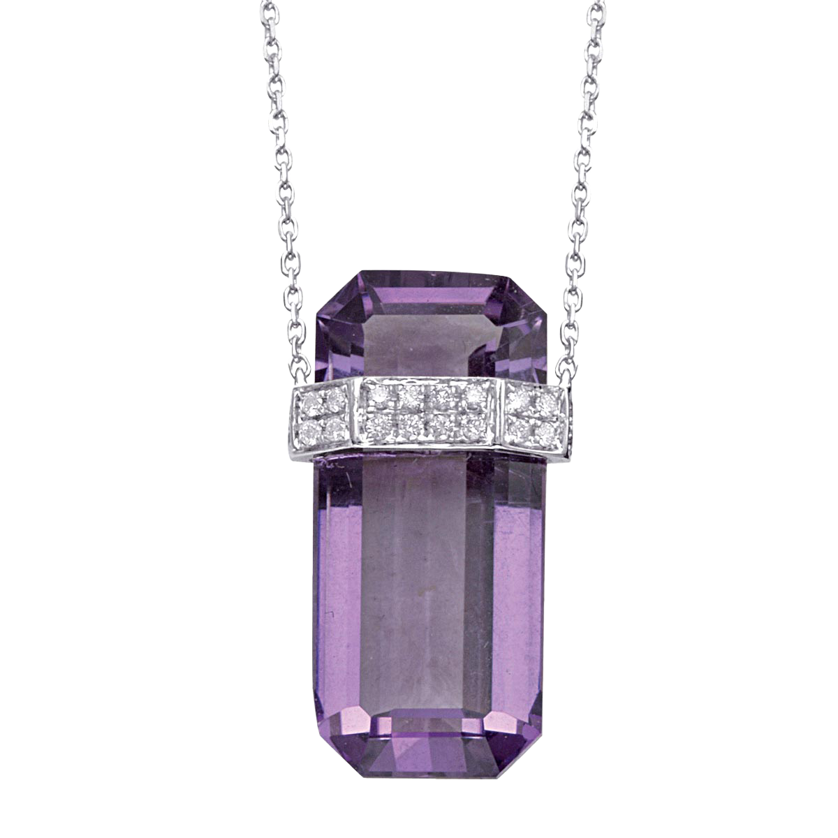 Faceted Crystal Bar Pendant Necklace