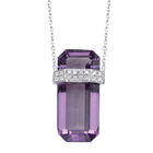 Faceted Crystal Bar Pendant Necklace