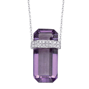 Faceted Crystal Bar Pendant Necklace