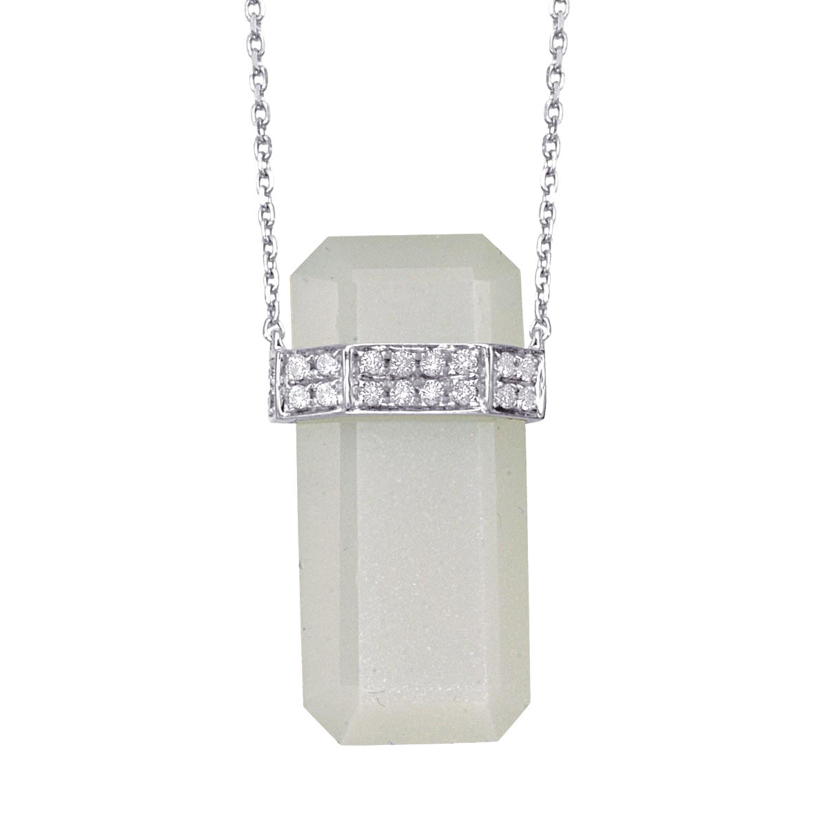 Faceted Crystal Bar Pendant Necklace