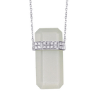 Faceted Crystal Bar Pendant Necklace