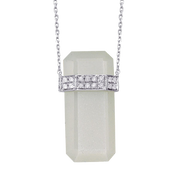 Faceted Crystal Bar Pendant Necklace