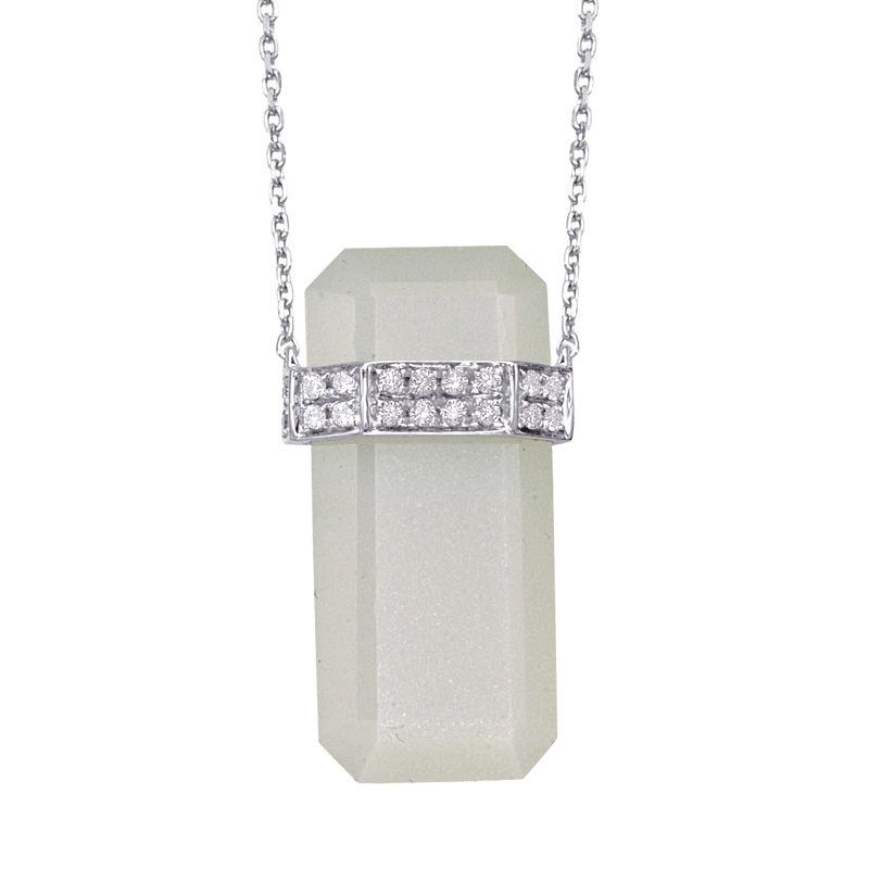 Faceted Crystal Bar Pendant Necklace