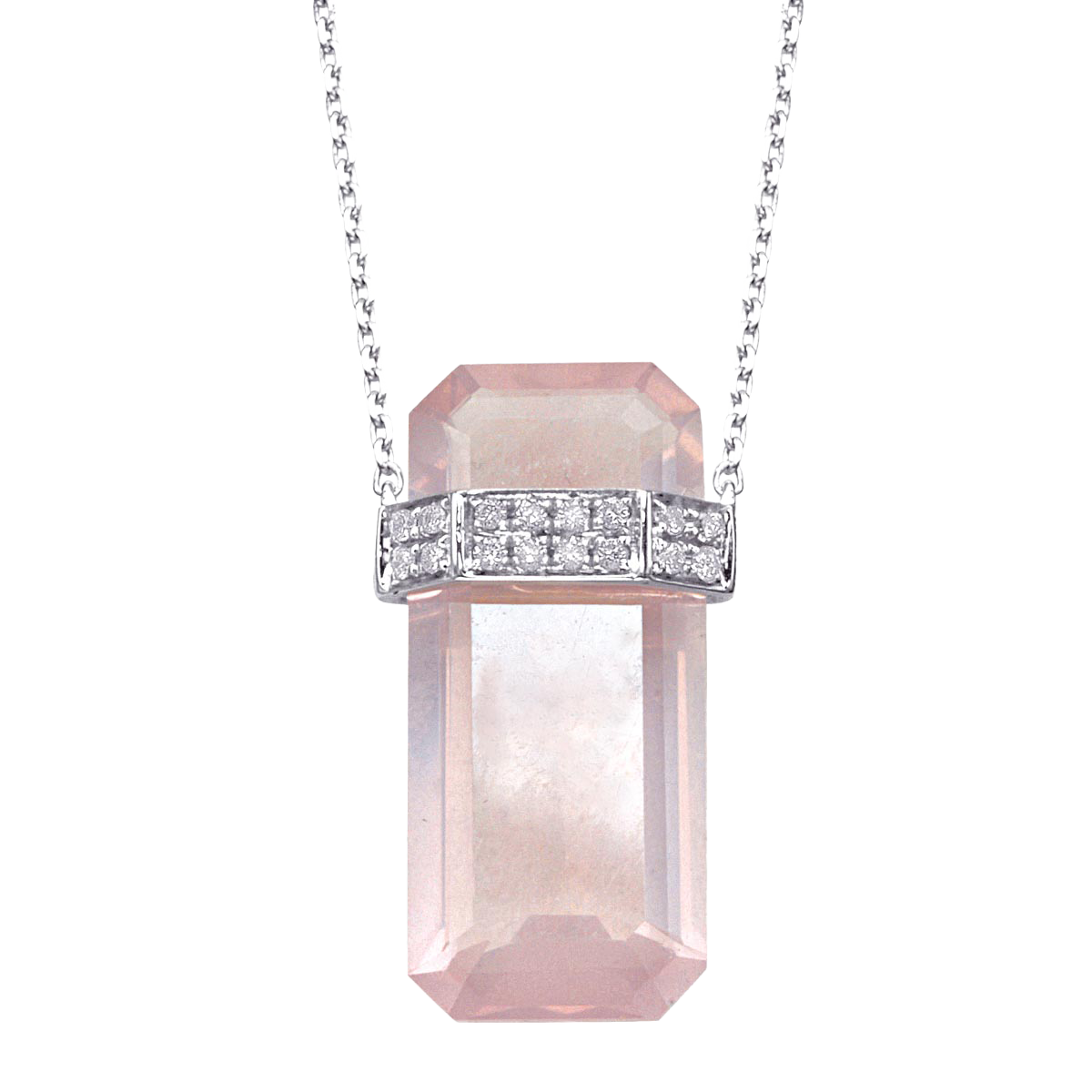 Faceted Crystal Bar Pendant Necklace