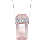 Faceted Crystal Bar Pendant Necklace
