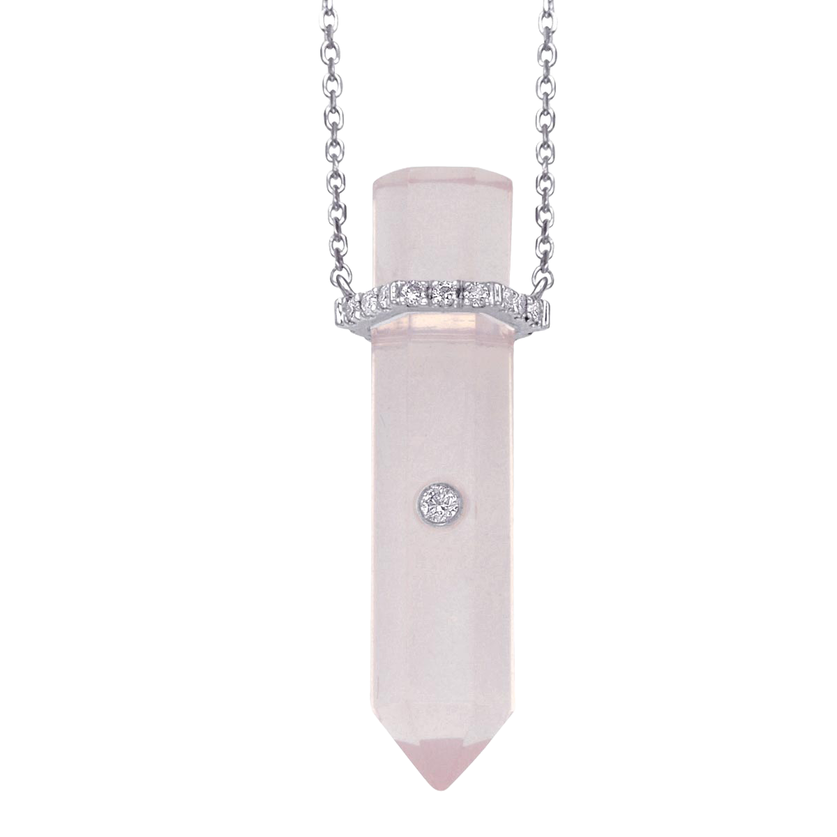 Rose Quartz Point Pendant Necklace