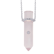 Rose Quartz Point Pendant Necklace