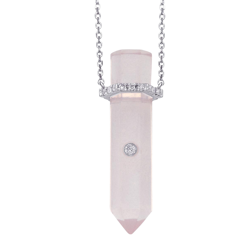 Rose Quartz Point Pendant Necklace