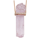 Rose Quartz Bar Pendant Necklace