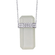 Faceted Crystal Bar Pendant Necklace