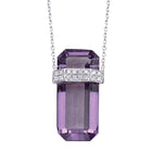 Faceted Crystal Bar Pendant Necklace
