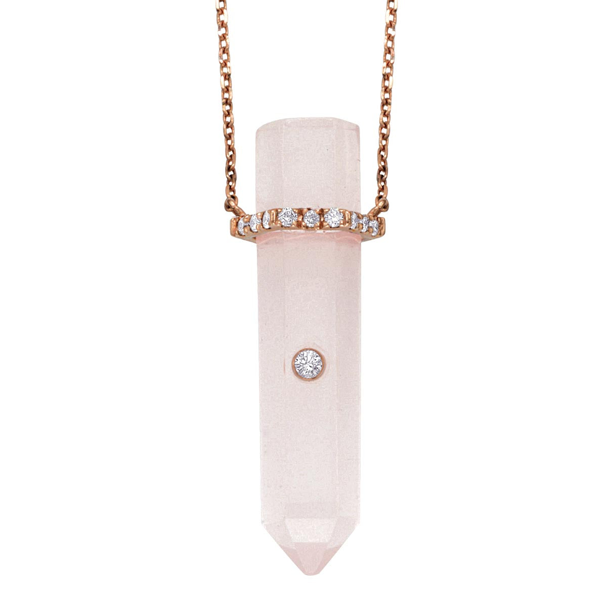 Rose Quartz Point Pendant Necklace
