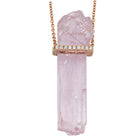 Rose Quartz Bar Pendant Necklace