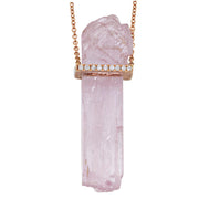 Rose Quartz Bar Pendant Necklace