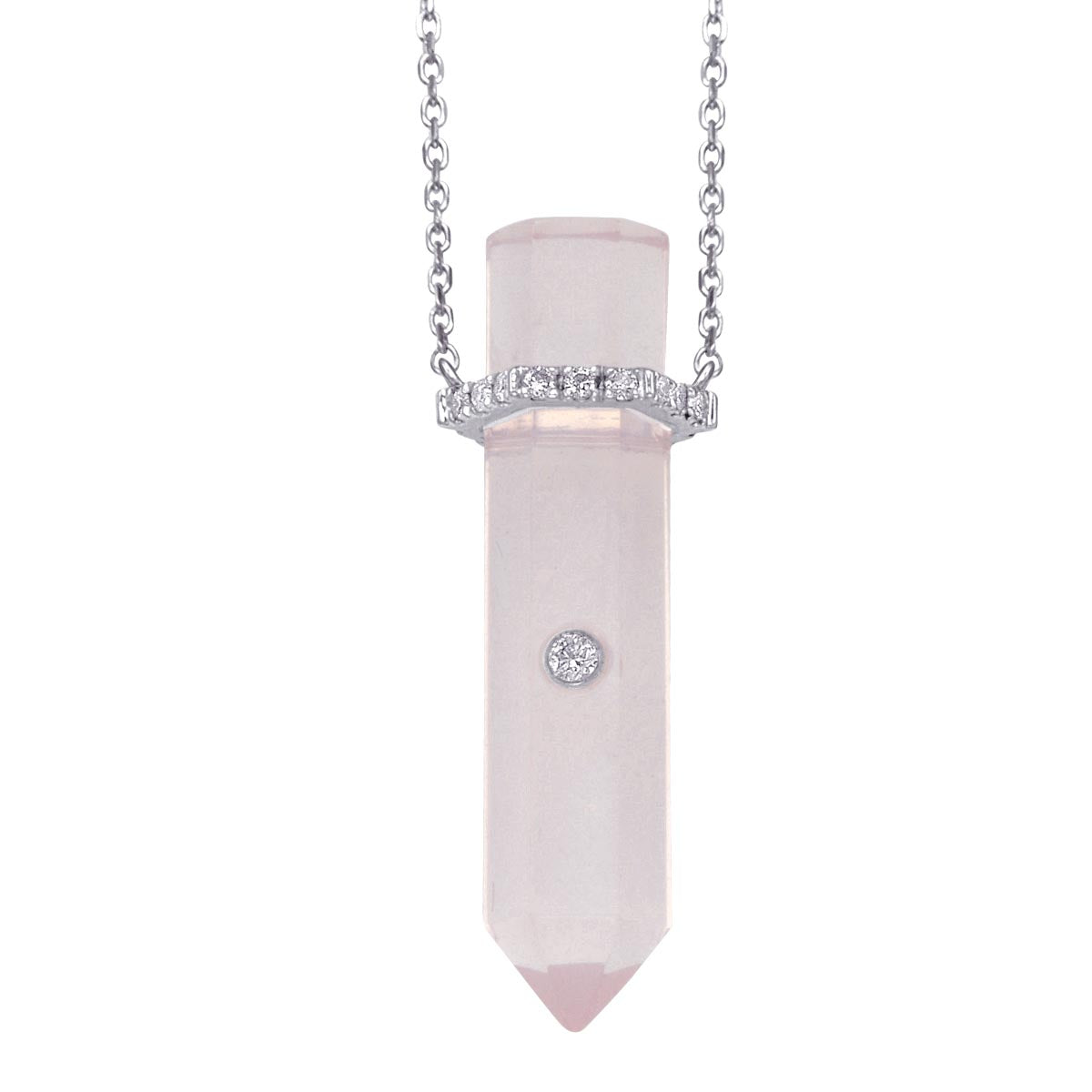 Rose Quartz Point Pendant Necklace