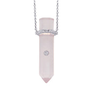 Rose Quartz Point Pendant Necklace