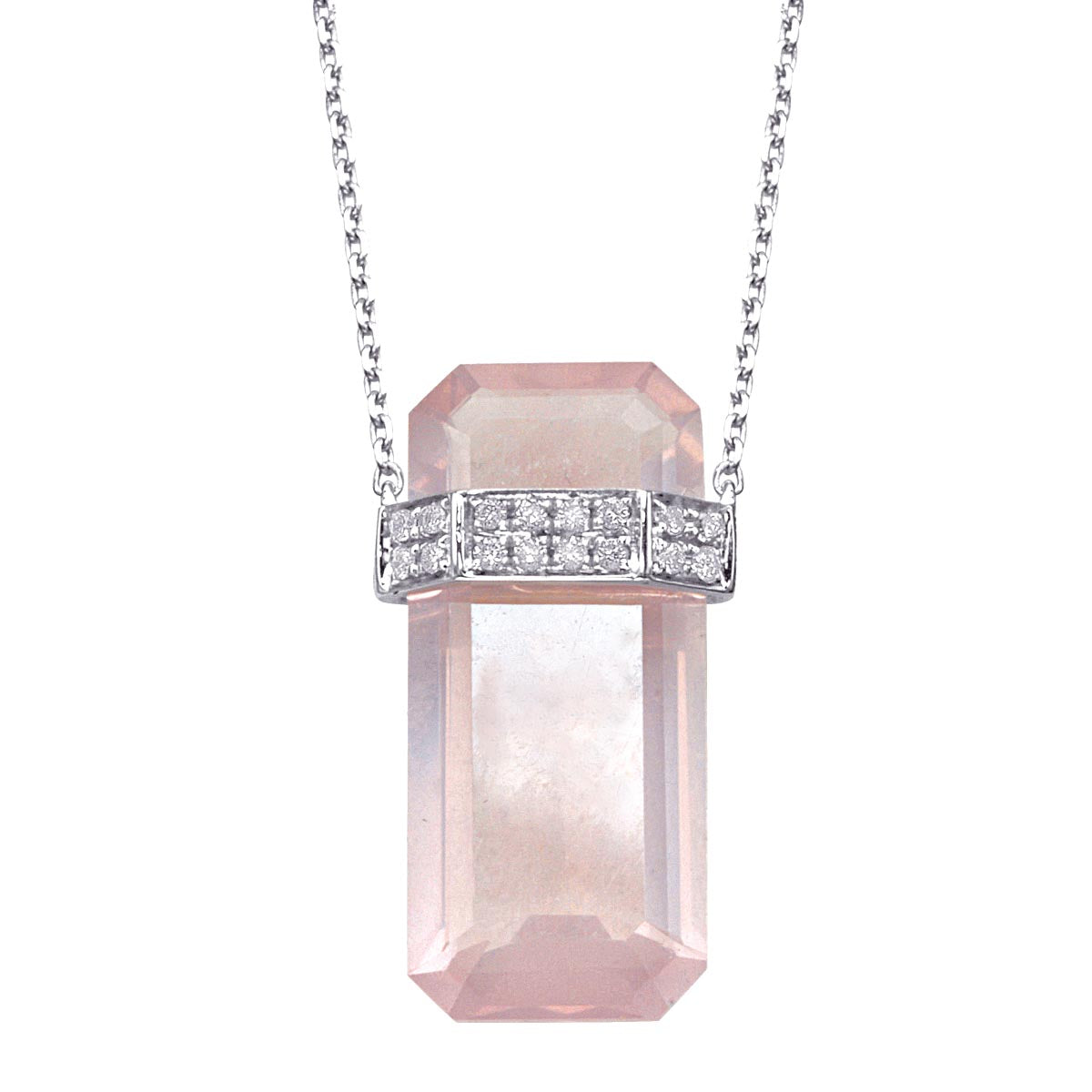 Faceted Crystal Bar Pendant Necklace