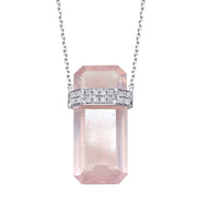 Faceted Crystal Bar Pendant Necklace
